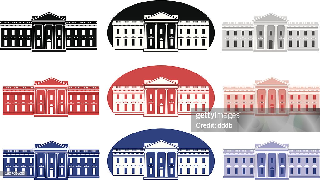 Vector set of White House icons
