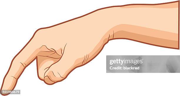 pressing - index finger white background stock illustrations