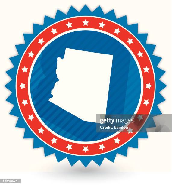 arizona badge - circle web button stock illustrations