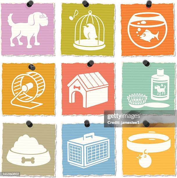pet shop icons - collar pin stock illustrations