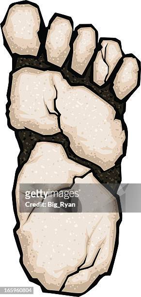 stone big foot print - cast stock illustrations
