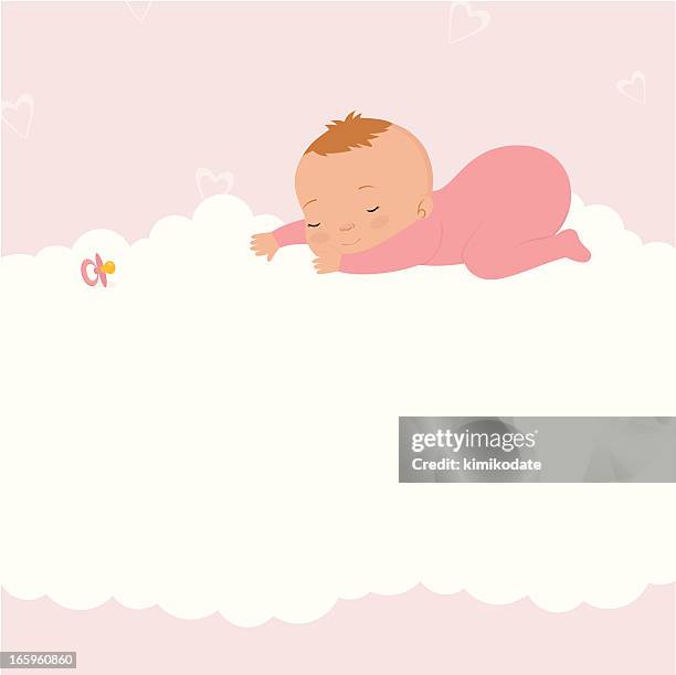 schlafen baby mädchen - it's a girl stock-grafiken, -clipart, -cartoons und -symbole