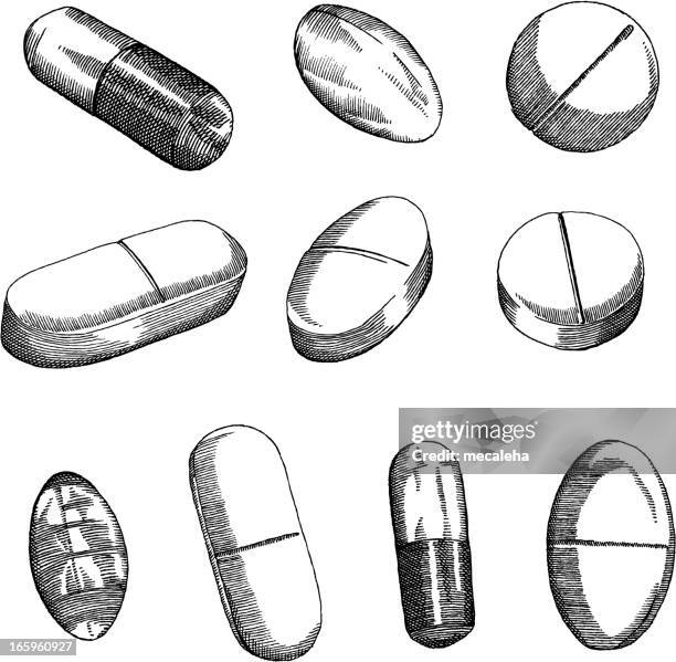 illustrations, cliparts, dessins animés et icônes de cachets - pillule