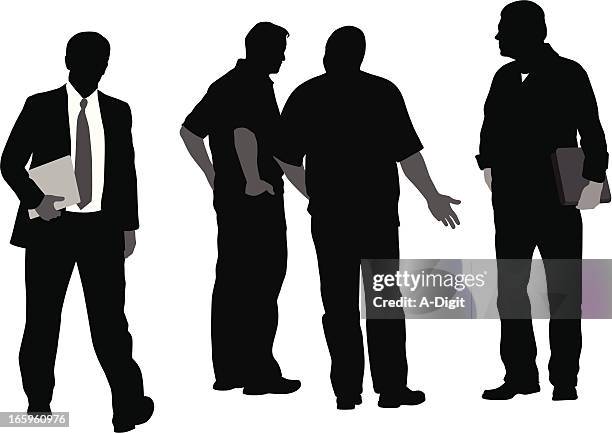 business discussions vector silhouette - man talking stock illustrations