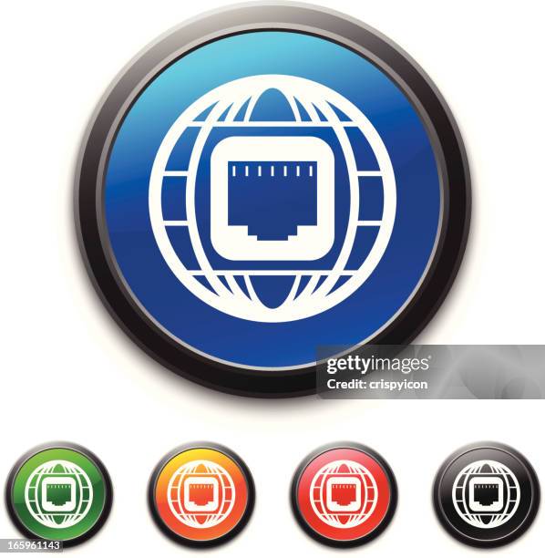globe icon - world data stream stock illustrations