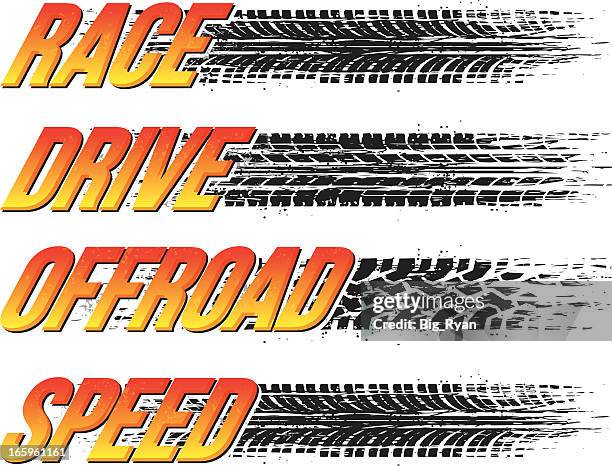 tire tread text - dirt track stock illustrations