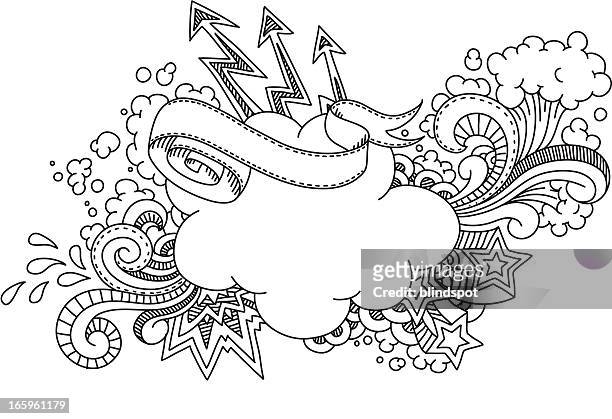 cloud doodle - storm stock illustrations