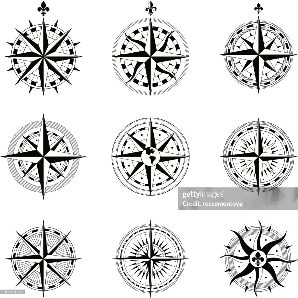 Compass Rose High-Res Vector Graphic - Getty Images