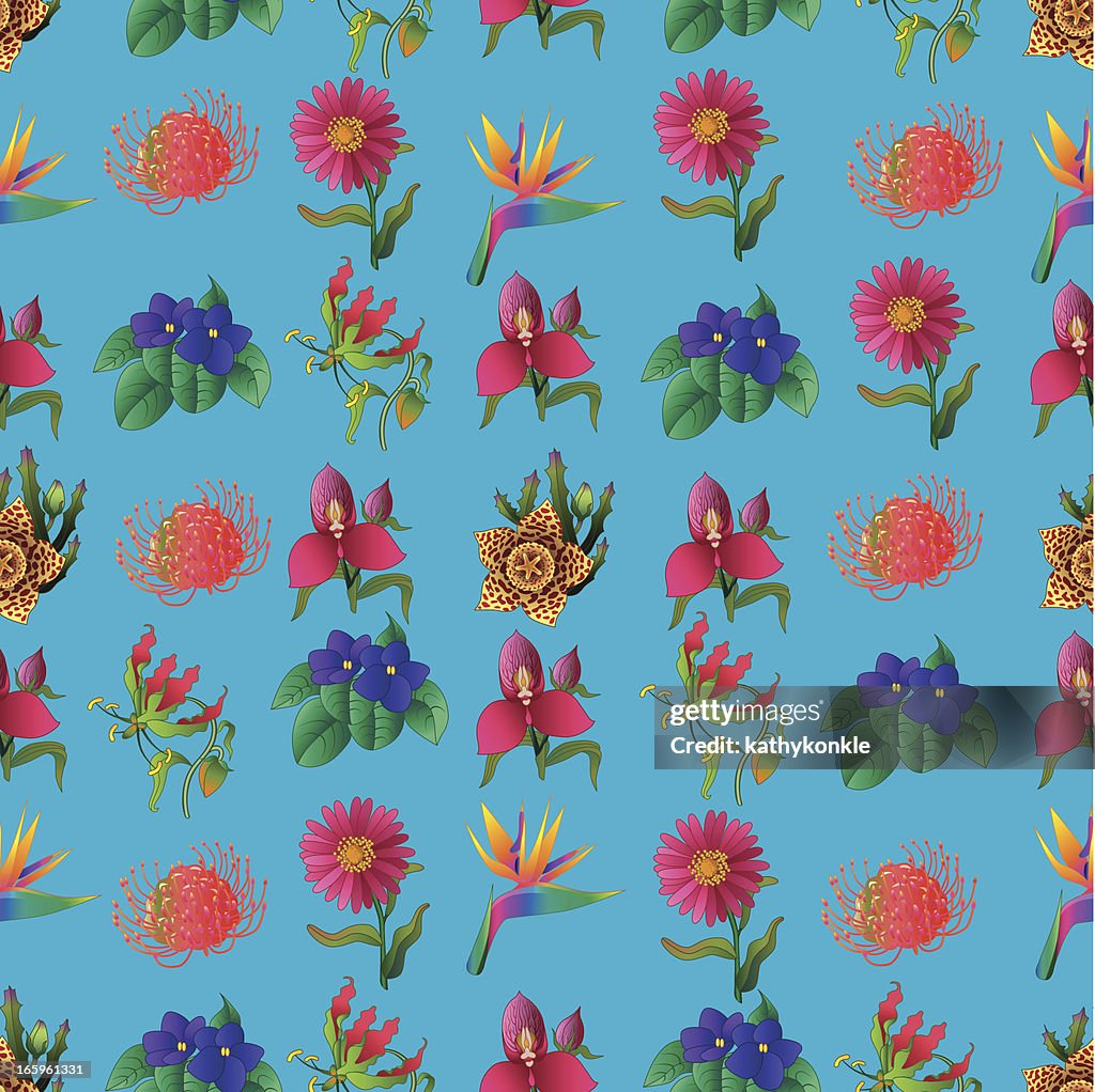 Seamless tile tropical pattern