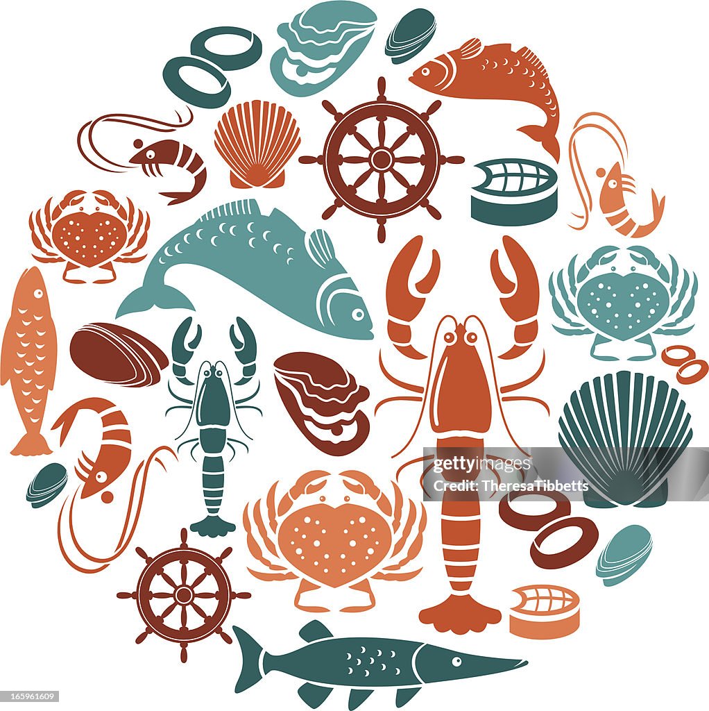 Seafood and Fish Icon Set