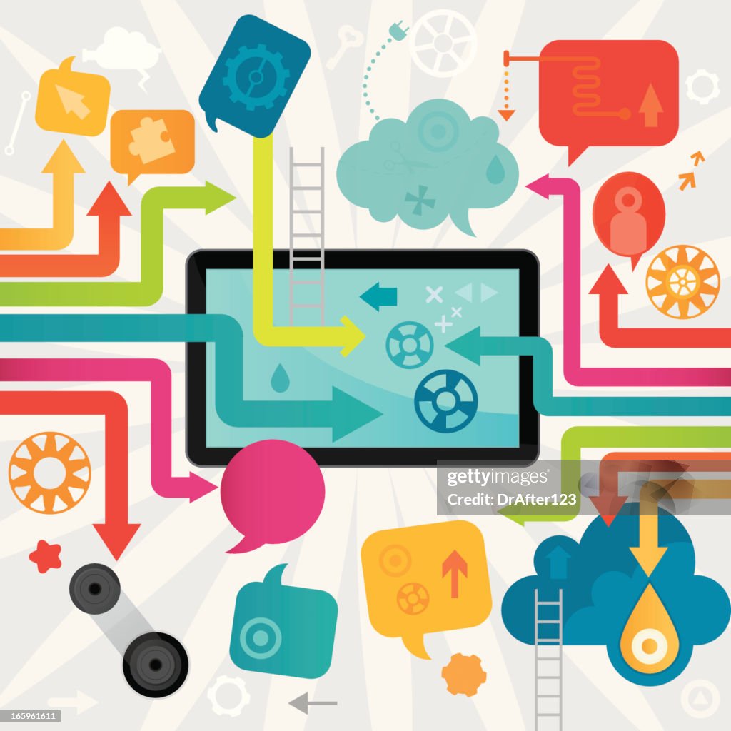 Redes sociais e PC Tablet Design