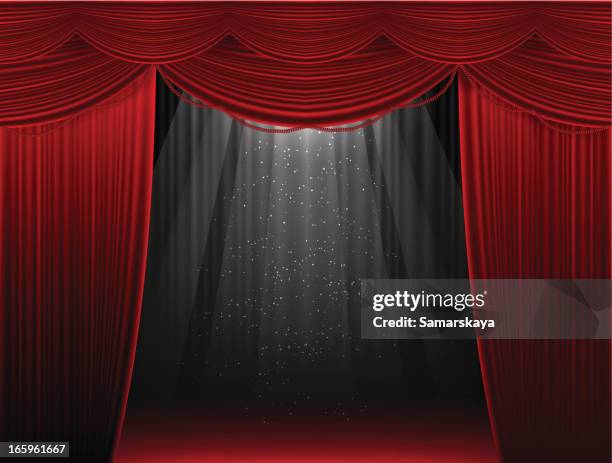 stage curtains - exposition stock illustrations