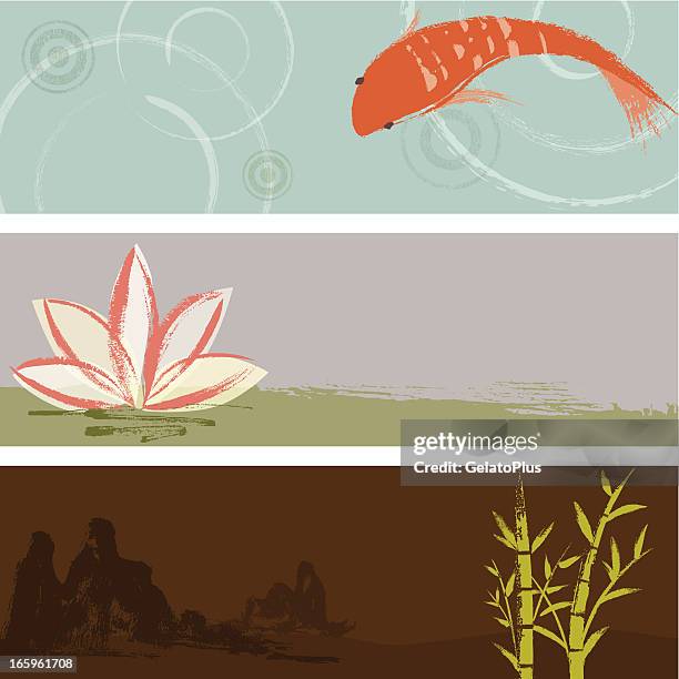 zen background collection - japanese tree drawing stock illustrations