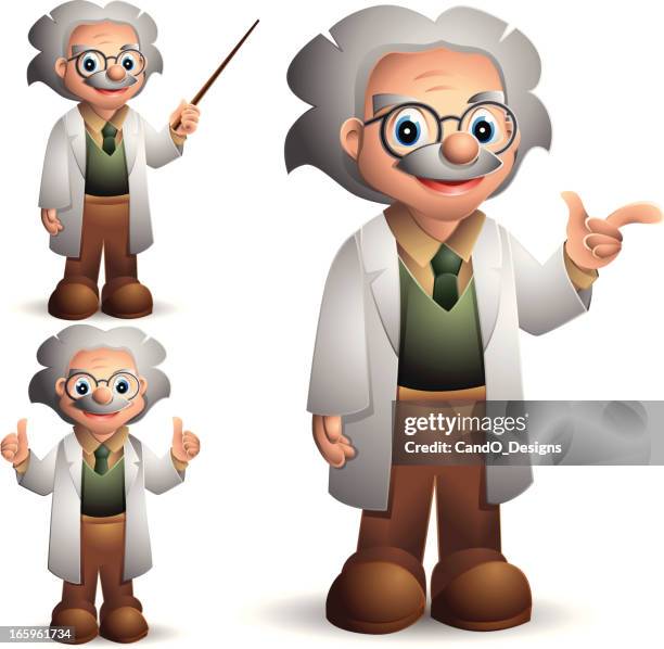 lecturer: 3 in 1 - scientist portrait stock illustrations