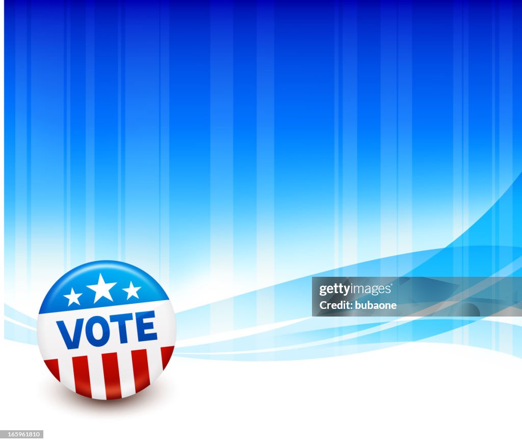 Vote button on blue Background