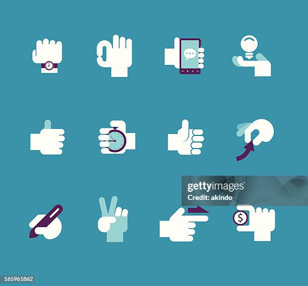 business hand set - perfect timing stock illustrations