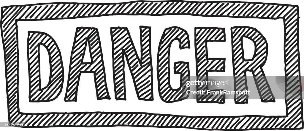 Danger Lettering Danger Lettering Drawing High-Res Vector Graphic - Getty Images