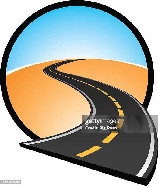 open road icon - perspective road stock illustrations