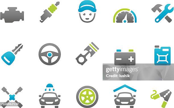 stampico symbole-auto-service - starthilfe stock-grafiken, -clipart, -cartoons und -symbole