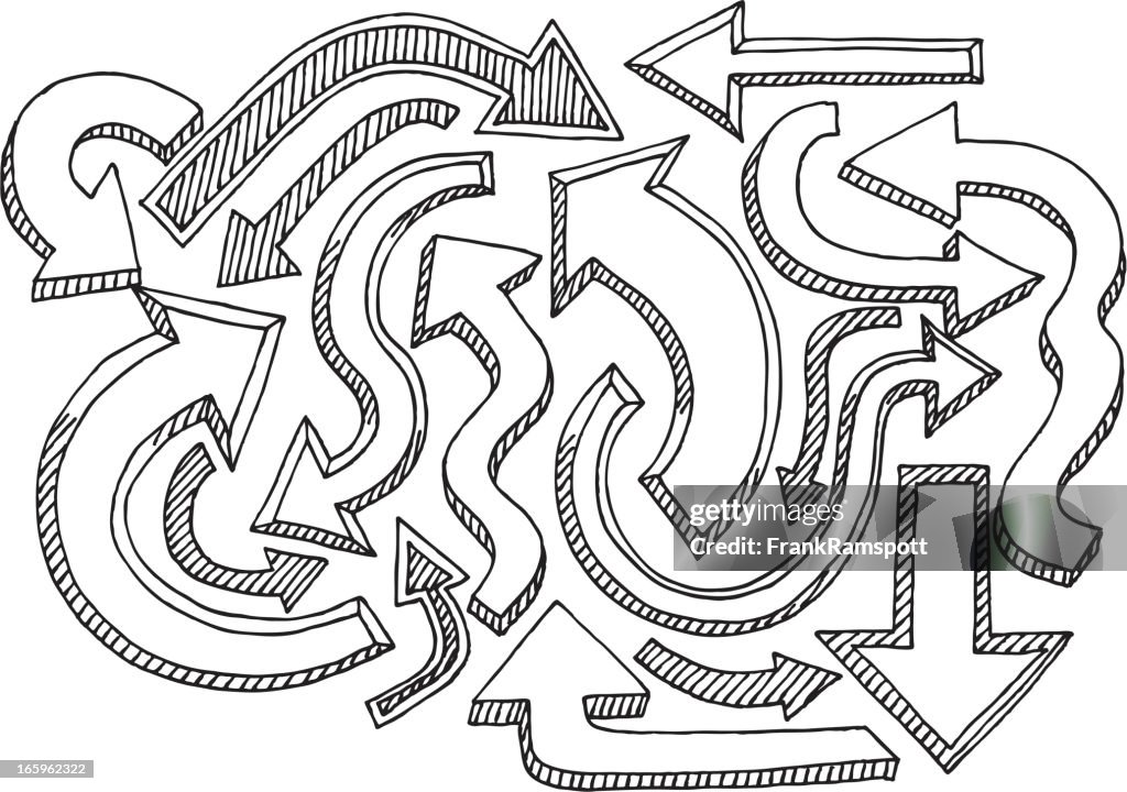 Confusing Arrows Drawing High-Res Vector Graphic - Getty Images