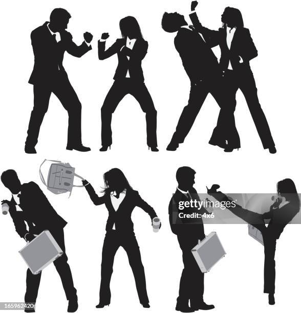 ilustrações de stock, clip art, desenhos animados e ícones de várias imagens de negócios executivos de combate - saco-de-boxe