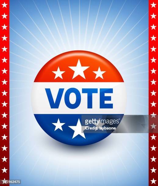 usa vote button pin - american flag pin stock illustrations