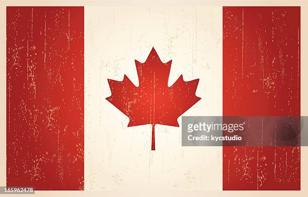 カナダグランジのヴィンテージの国旗 - カナダ国旗点のイラスト素材／クリップアート素材／マンガ素材／アイコン素材