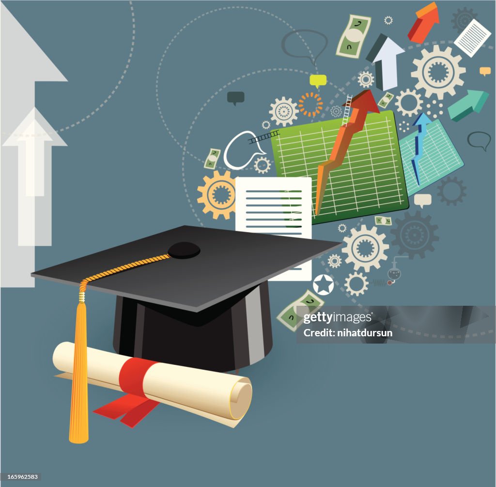 Graduationm Path Vector Concept Of The Path After Graduation High-Res Vector Graphic ...