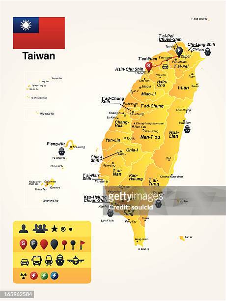 taiwan - taipei map stock illustrations