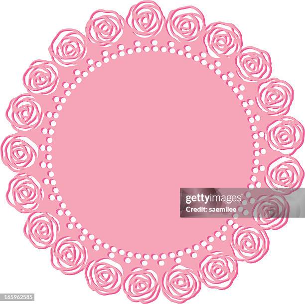 doily - rose 2 - lace doily stock illustrations