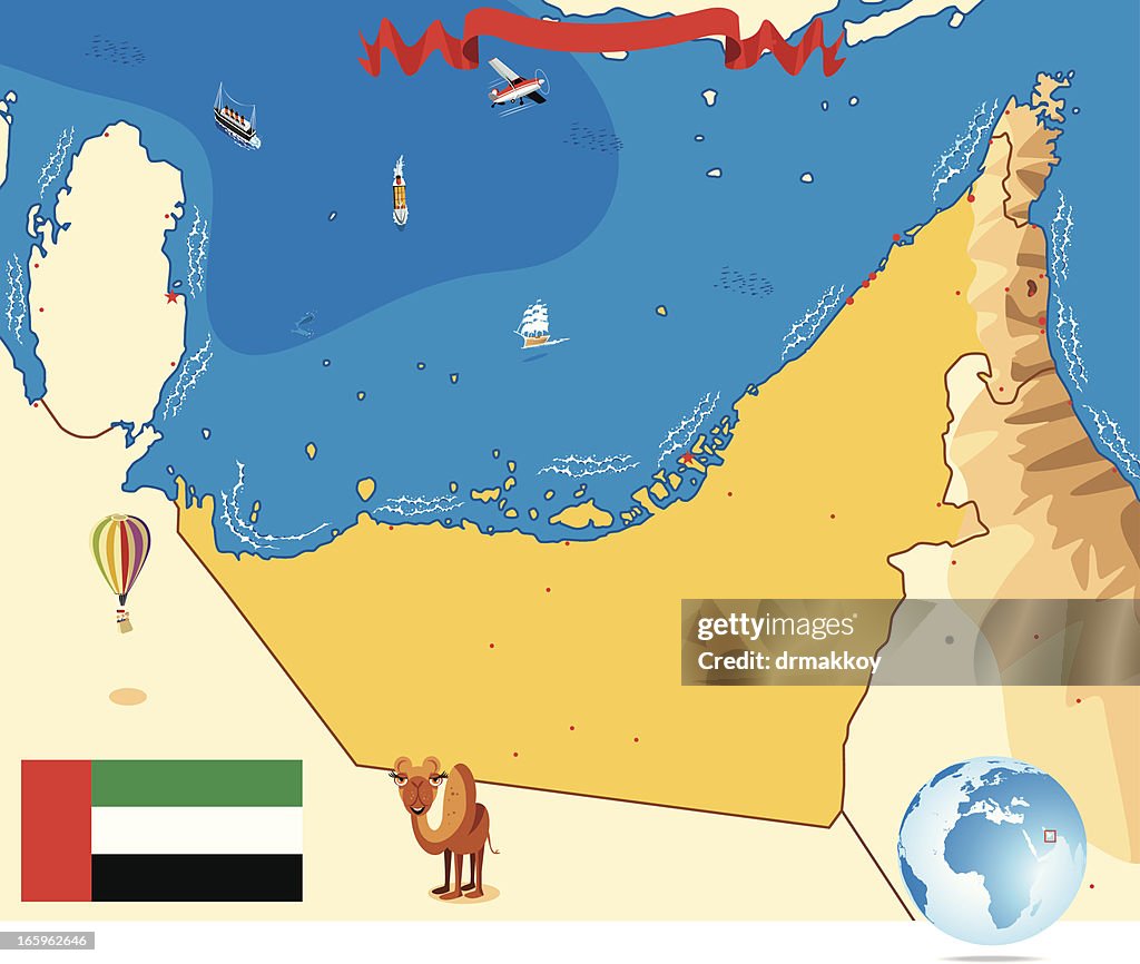 Carte des Émirats arabes unis