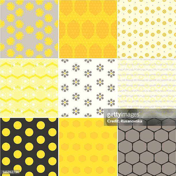 honey patterns - bumblebee stock illustrations