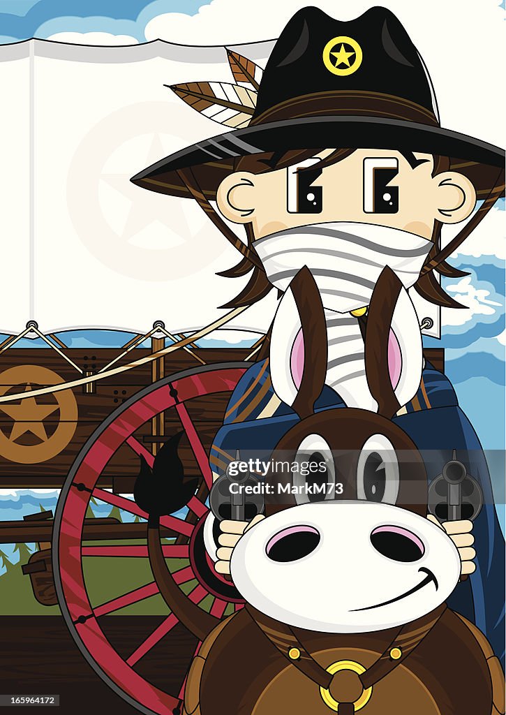 Cute Cowboy Sheriff on Horse