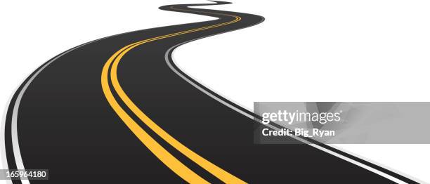 road verläuft in der nähe - winding road stock-grafiken, -clipart, -cartoons und -symbole