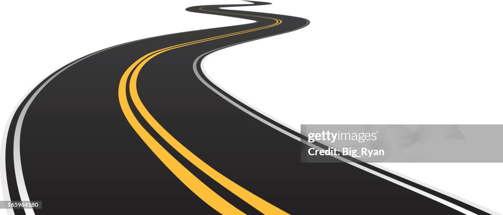 Route incurvée à distance
