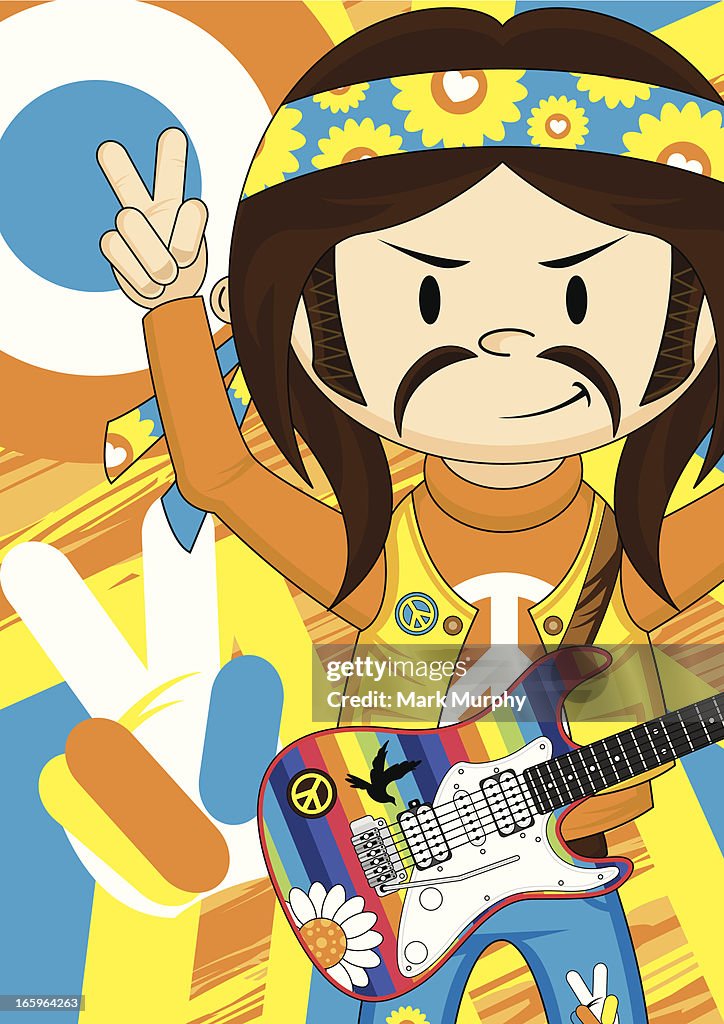 Hippy Rocker Rock Star Hippie Boy High-Res Vector Graphic - Getty Images