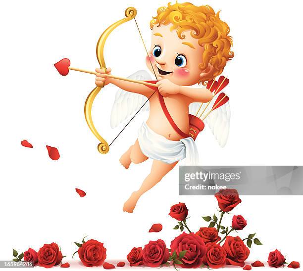 ilustrações de stock, clip art, desenhos animados e ícones de cupido-rosas - cupido