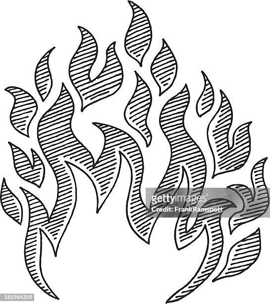 flamme symbol abbildung - sketching brand stock-grafiken, -clipart, -cartoons und -symbole
