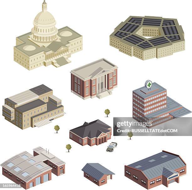 homeland services - government building illustration stock illustrations