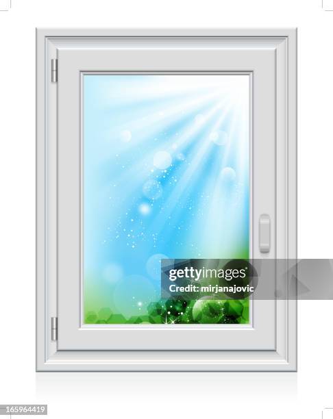 look out the window - window sill stock illustrations