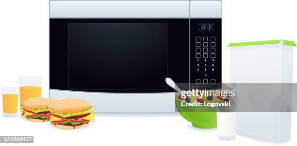 microwave meal - kitchenware shop stock illustrations