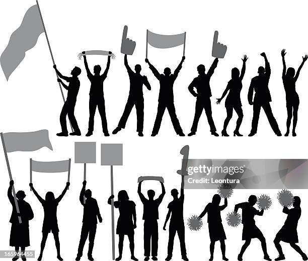 fans - crowd applause stock illustrations