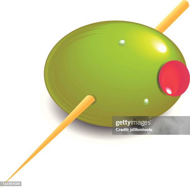 olive and toothpick - olive toothpick stock illustrations