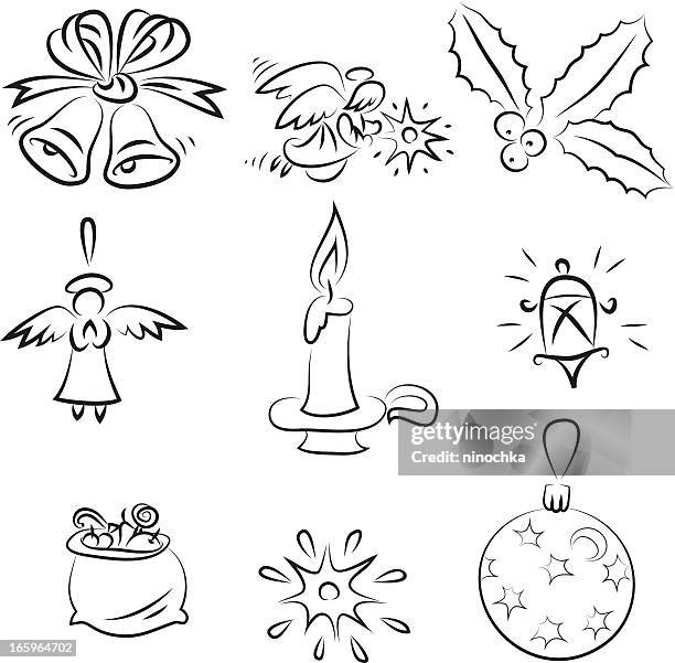christmas elements - socks isolated stock illustrations