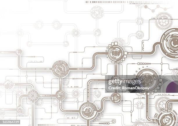 illustration of a grey tech composition - cable installation stock illustrations