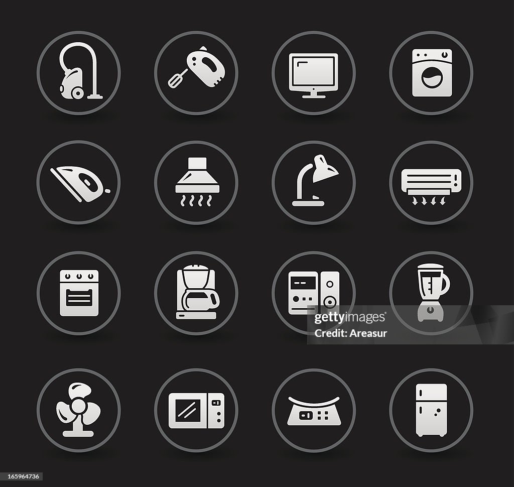 Home Appliances Icons/preto