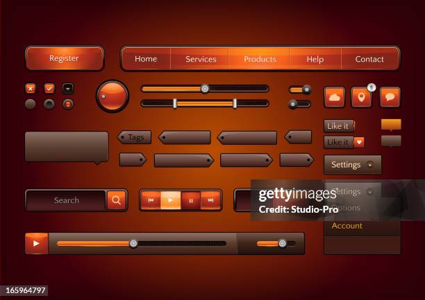 modern vector collection of web elements for your multimedia projects. - scroll bar stock illustrations