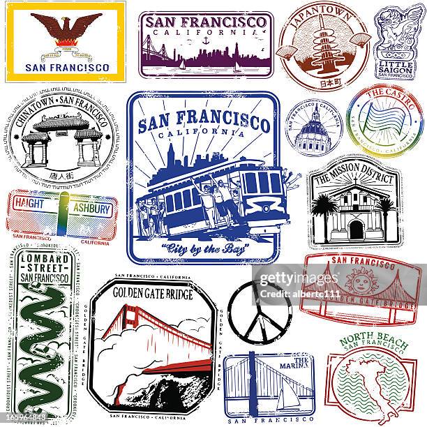 neighborhoods of san francisco - san francisco stock illustrations