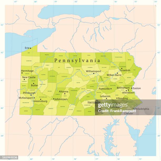 pennsylvania vector map - scranton pennsylvania 幅插畫檔、美工圖案、卡通及圖標