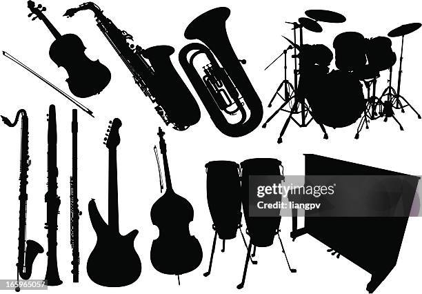 music instrument - jazz instruments stock illustrations
